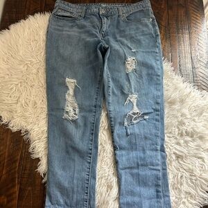 Gap Mid Rise Destructed Sexy Boyfriend Fit Jeans
